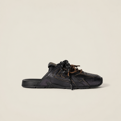 530 SL Mules – Bleached Leather & Gum Sole Black Edition