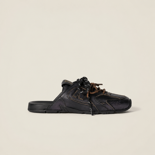 530 SL Mules – Bleached Leather & Gum Sole Black Edition
