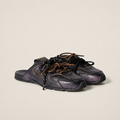 530 SL Mules – Bleached Leather & Gum Sole Black Edition