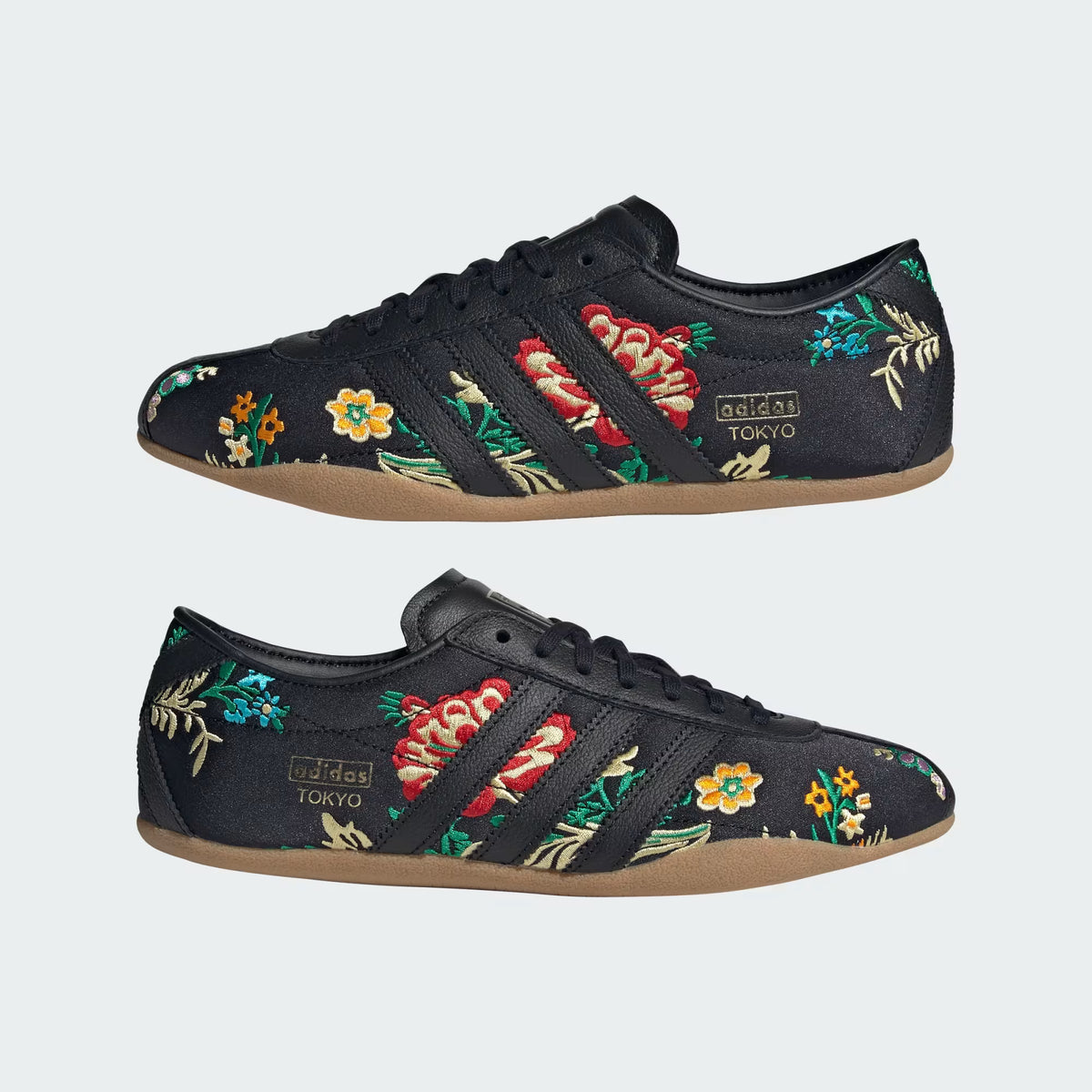 Tokyo floral-embroidered sneakers - Black
