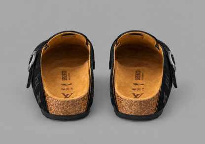 Black Monogram Buckle Clogs - Limited Edition
