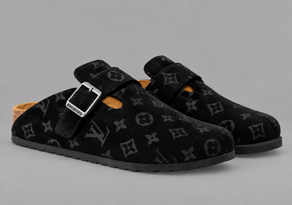 Black Monogram Buckle Clogs - Limited Edition